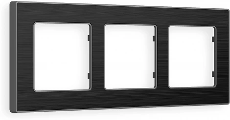 Рамка Ambrella Volt ALFA Arctic (Черный Стекло органическое/Сталь) 3-ая AF580533