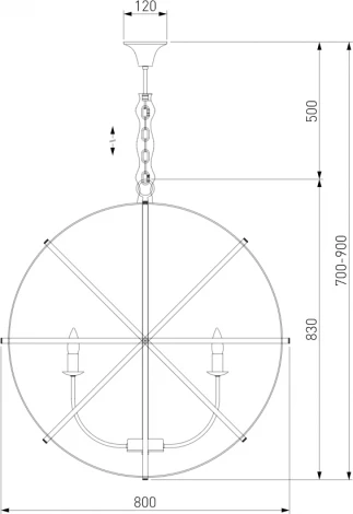 Подвесная люстра Eurosvet Santi 60139/8 хром (220V, на цепи, шар)