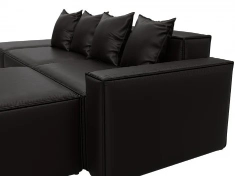 Диван угловой модульный Лига-063 угол правый (ДСП/Пластик/Экокожа/Коричневый) Лига Диванов 129789