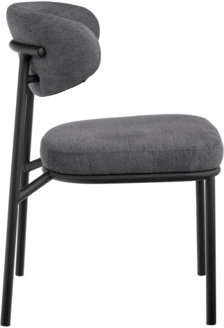 Стул Bradexhome Lucas 2 серый шенилл с чёрными ножками