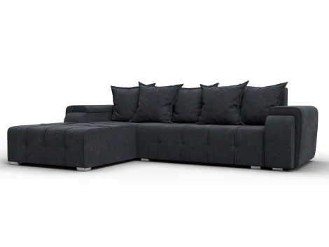 Диван угловой Лига-121 левый угол (ДСП,Брус,Велюр/Темно-серый) Лига Диванов 137356L