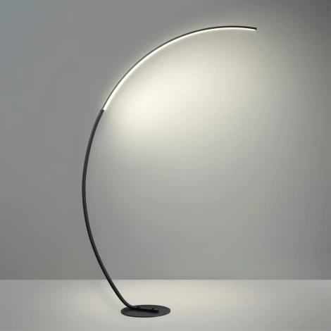 Торшер изогнутый Lumion 5676/21FL LEDIO черный LED 21W 820Лм 3000-6000K с пультом ДУ 220V Wes (регулировка яркости, выключатель)