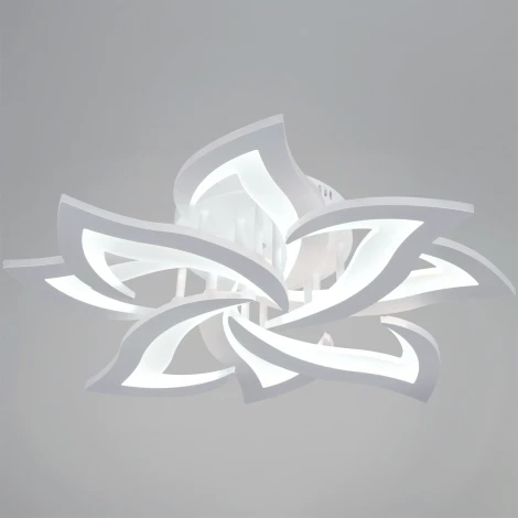 Потолочная люстра светодиодная на штанге с пультом с регулировкой цветовой температуры, яркости и с ночным режимом Reluce 20150-0.3-4+4 WH