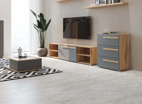 Комод Woodville Чернин дуб вотан / графит