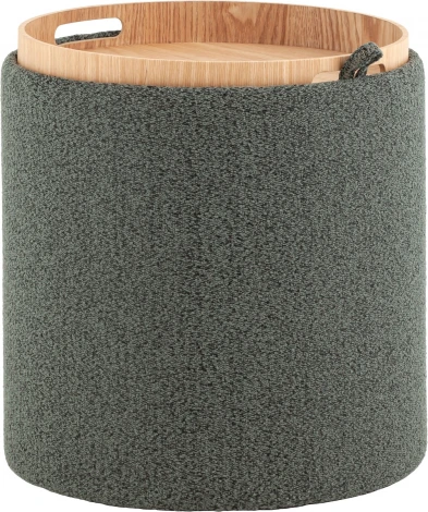 Пуф-столик с ящиком Хюгге XS букле темно-серый, Stool Group