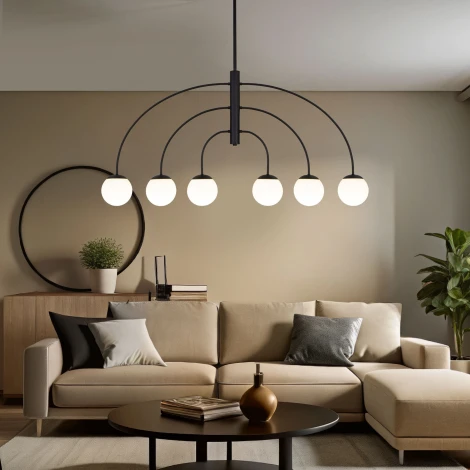 Потолочная люстра на штанге Eurosvet Cenacolo 30179/6 черный (220V)