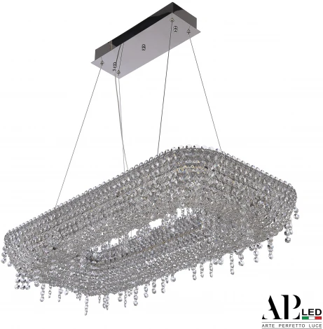 Подвесная люстра светодиодная APL LED Sicilia SH522.0.80.B.Ni.4000 (220V, хрусталь, на тросе)