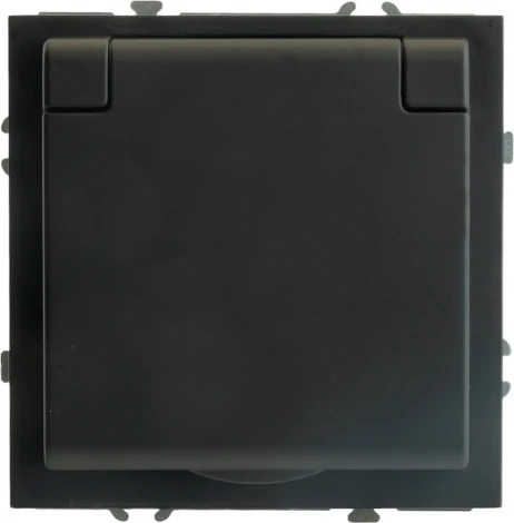 Розетка без заземления с защитной крышкой (черный) Stekker Эмили 49852