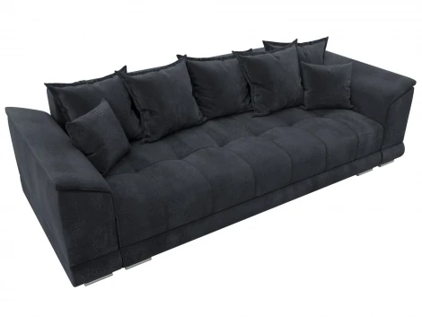 Диван прямой НордСтар НПБ (ДСП,ЛДСП,Брус/Пластик,Металл/Велюр/Темно-серый) Лига Диванов 133200