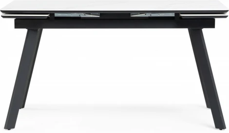 Керамический стол Notta Норман 140(200)х80х75 белый мрамор alpin white / черный арт.612197