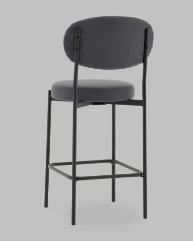 Стул Полубарный Бриф DD велюр тёмно-серый Stool Group арт.УТ000041517