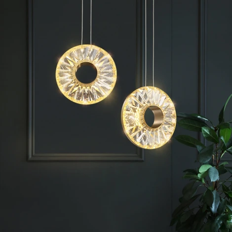 Подвесной светильник Godiva Brass 4000К ImperiumLoft Godiva01 (186815-23) (LED, 220V, хрусталь, на тросе, кольцо)