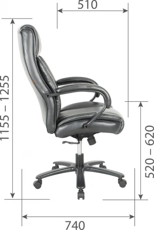 Компьютерное кресло CHAIRMAN CH400 (Металл,Кожа,Экокожа/Черный)