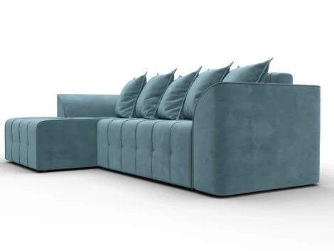 Диван угловой Лига-113 угол левый (ДСП,Велюр/Бирюзовый) Лига Диванов 136722L
