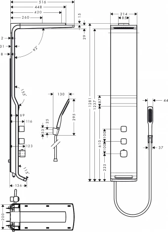 Душевая панель Hansgrohe Raindance Lift 27008000