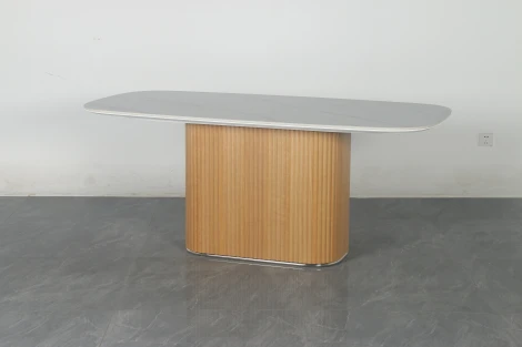 Стол M-City TAMPA 180 цвет БЕЛЫЙ МРАМОР M326, керамика / Каркас OAK