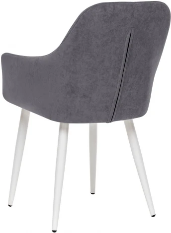 Стул с подлокотниками Leset Слим, каркас Белый, велюр Графит (Фанера/Велюр) Leset арт.2500000185892
