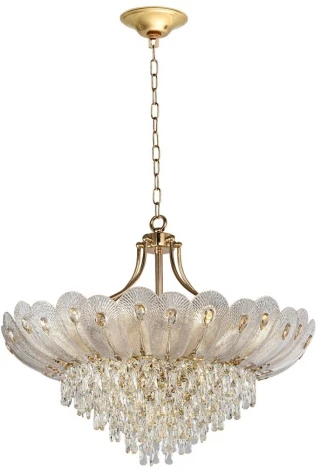 Подвесная люстра Odeon Light Paroti 5048/16 золото/прозрачный/янтарный/металл/хрусталь/стекло E14 16*40W (220V, подвески, на цепи)