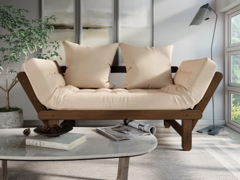 Кушетка Arsko Сламбер орех бежевый велюр