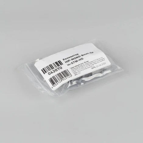 Коннектор HIP-MONO-8mm-2pin-STW-HD (Arlight, Лента-Провод) 042070
