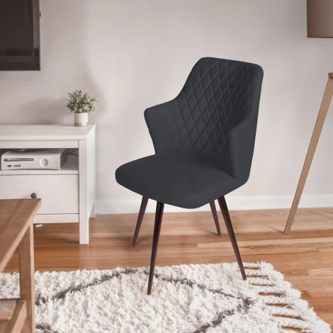 Стул поворотный на 360 градусов Hunt ромб, бархат 03 / чёрный конус Top Concept 80993