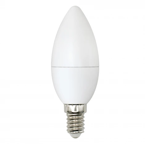 Лампочка светодиодная свеча белая E14 6W 3000-4000K Uniel LED-C37-6W/WW+NW/E14/FR PLB01WH