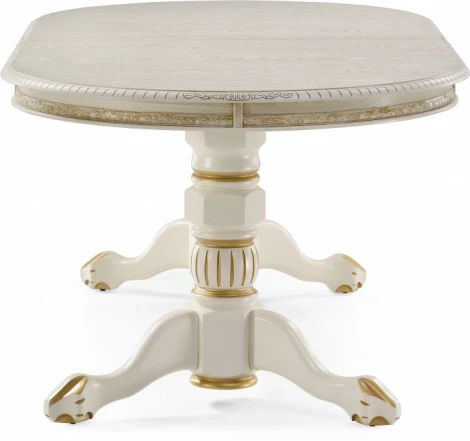 Стол деревянный Woodville Кантри крем с золотой патиной арт.615214