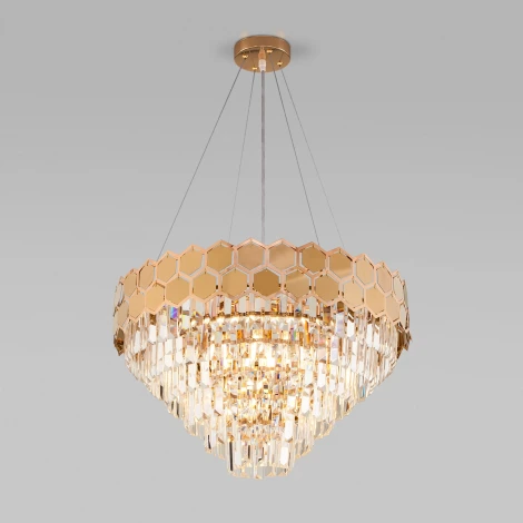 Подвесная люстра Eurosvet Ariana 10113/8 золото/прозрачный хрусталь Strotskis