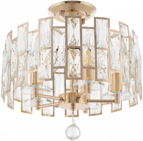 Потолочная люстра хрустальная на штанге Arte Milano Sorrento-4209 374209/5/80/380 GD (220V)