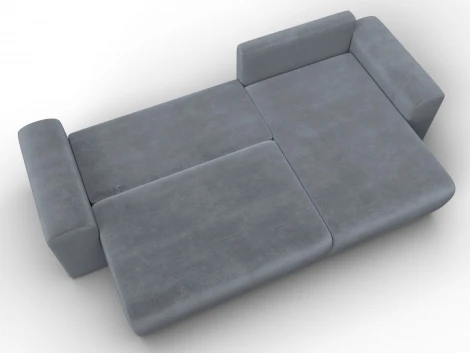 Диван угловой Лига-099 угол универсальный (ДВП,ДСП,ЛДСП,Брус,Фанера/Пластик/Велюр/Серый) Лига Диванов 132586