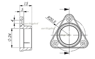 Держатель в шкаф для ALU-ROUND (Пластик) 015533 Arlight
