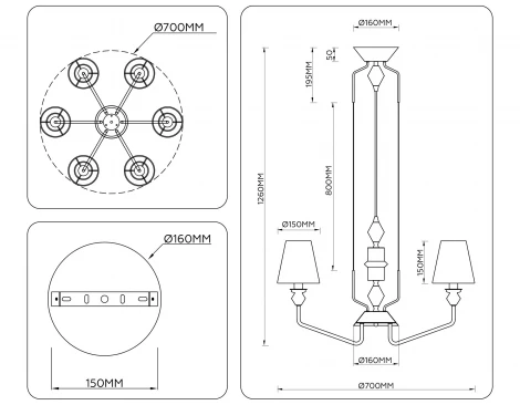 Подвесная люстра Ambrella High Light LH75401
