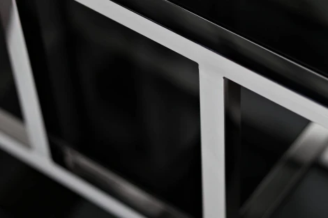 Стеллаж Garda Decor 46AS-SH1076-SILVER (Хром/Черный)