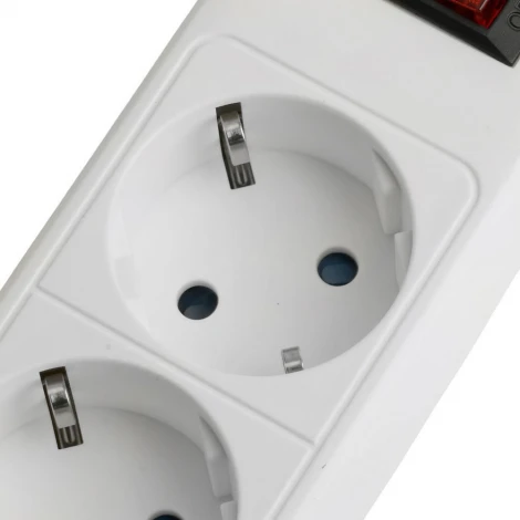 Сетевой фильтр 4-х местный с заземлением 3 метра (белый) Stekker Optima 50090