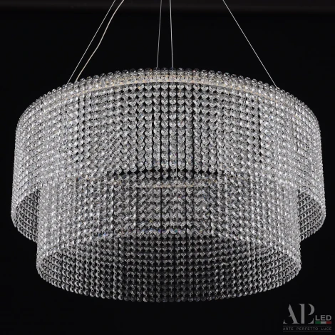 Подвесная люстра светодиодная APL LED Sicilia SH02.73.C.Ni.4000 (220V, хрусталь, на тросе)