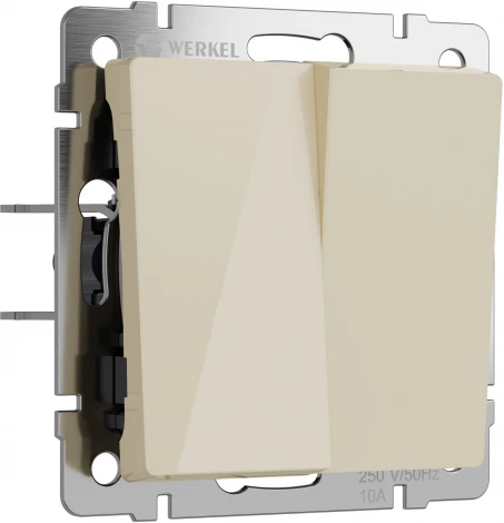 Выключатель двухклавишный проходной (айвори акрил) Werkel W1122043 (a064058)
