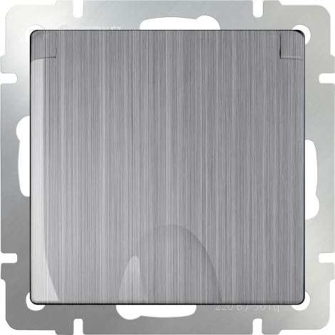 Розетка влагозащ. с зазем. с защит. крышкой и шторками (глянцевый никель) Werkel W1171202 (a051089)