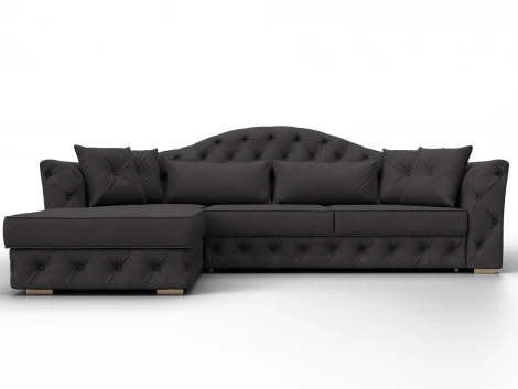 Диван угловой Артис левый угол (Брус,Рейка,Замша/Коричневый) Лига Диванов 128040L