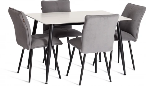 Стул обеденный Sweet Tetchair (Флок/Серый,Черный) арт.24846