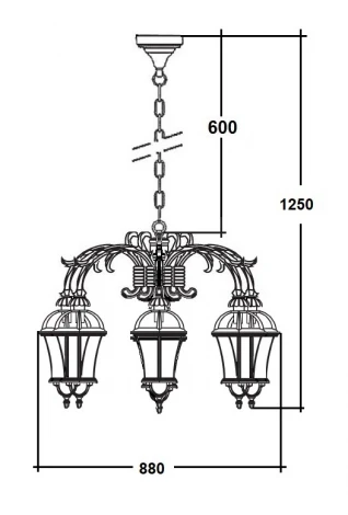 Уличный светильник подвесной Oasis Light ROMA L 95270L/6/16L Gb