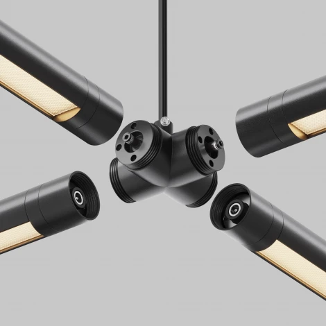 Х-образный вертикальный коннектор для системы Shelf с вводом питания Maytoni Accessories for system Shelf CA017TX-P-B (24V)