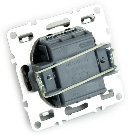 Выключатель двухклавишный с подсветкой (черный) Stekker Эрна 49147