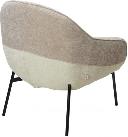 Кресло M-City SION 3018-01 белый / 3018-10 бежевый, шенилл / черный каркас