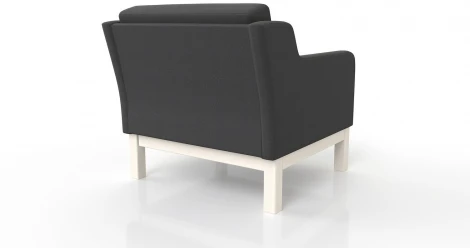 Кресло Arsko Айверс беленый дуб черная рогожка