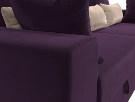 Диван прямой Мэдисон (Фиолетовый,Бежевый/Велюр) Лига Диванов арт.105754