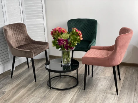 Обеденный стул M-City SORREL BLUVEL-52 PINK, велюр