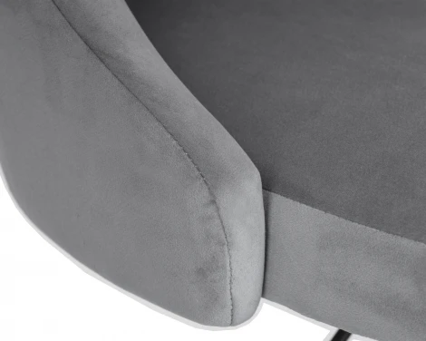 Стул барный DOBRIN JOSEPH BLACK (серый велюр (MJ9-75)) 5021_BlackBase-LM BLACK, цвет сиденья серый (MJ9-75), основания черный