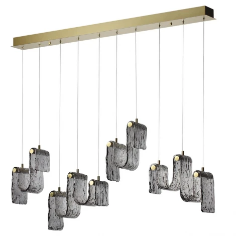 Подвесной светильник светодиодный Odeon Light Flow 5106/52L золотой брашинг/дымчатый металл/стекло LED x 52W 4000K (220V, на проводе)