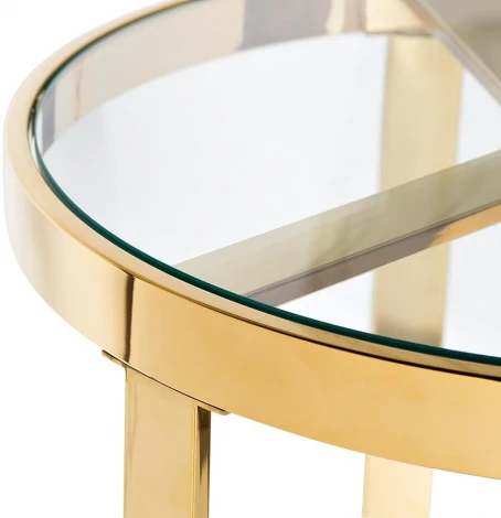 Журнальный стол Garda Decor 47ED-ET031GOLD (Золото/Прозрачный)