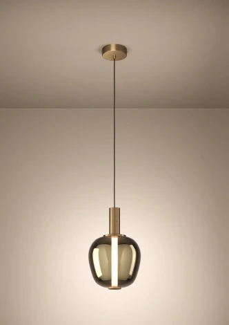 Подвесной светильник светодиодный Eglo Fruitera 390464 с регулировкой цветовой температуры FRUITERA, 1X6W 1X1,6W 2200-6500K, 1100lm, сталь, состаренный медный, золото